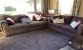 Living Room with two sofas - purple one is pull out double bed